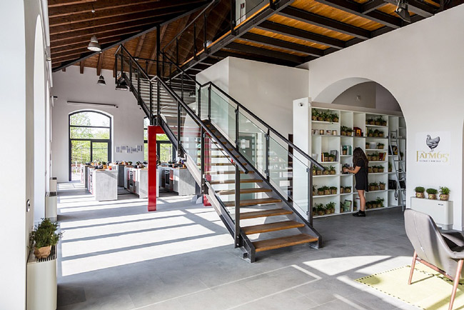 scuola di cucina Farm65, Farm65, scuola di cucina, milano, interni della scuola Farm65