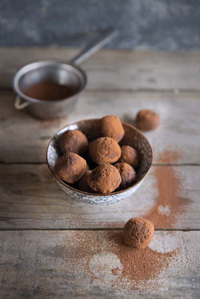 tartufi al cioccolato a meno di 100 calorie